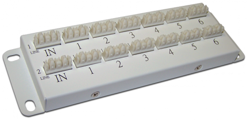 Коммутационная телефонная панель, параллельное подключение 2х6 | код LAN-HCS-PPT2X6 | LANMASTER