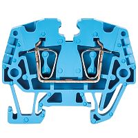 Проходная клемма, тип фиксации провода: пружинный, номинальное сечение: 2,5 мм кв., 24А, 800V, ширина: 5 мм, цвет: синий, тип монтажа: DIN 35 | код 56.703.0053.6 | Wieland