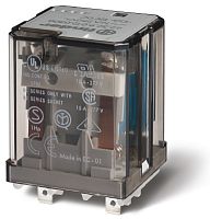 Реле силовое электромеханическое, монтаж в розетку или наконечники Faston 187 (4.8х0.5мм), 3NO 16A, контакты AgCdO (зазор 3 мм), катушка 110В DC, степень защиты RTI, опции: диод + LED | код 62.33.9.110.0360 | FINDER