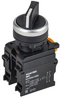 Переключатель длинная ручка на 2 положения 1NO+1NC чёрный MASTER IEK | код MI-SW60-11XB2-3-25-2-K02 | IEK