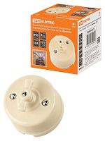 Выключатель фарфоровый поворотный перекрёстный с ручкой (бантик) 10А сл. кость «Болонь» TDM | код SQ1820-0317 | TDM