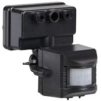 датчик движения ДД 019 черный, макс. нагрузка 1100Вт, угол обзора 120град., дальность 12м, IP44 | код. LDD13-019-1100-002 | IEK