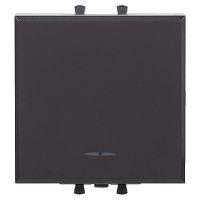 Переключатель одноклавишный модульный, Avanti, Черный матовый, 2 модуля | код 4412112 | DKC