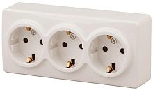 Розетка 3-м ОП Эра Эксперт 11-2209-02 16А IP20 16AX 250В 3х2P+E Schuko защ. шторки сл. кость | Код. Б0020704 | ЭРА