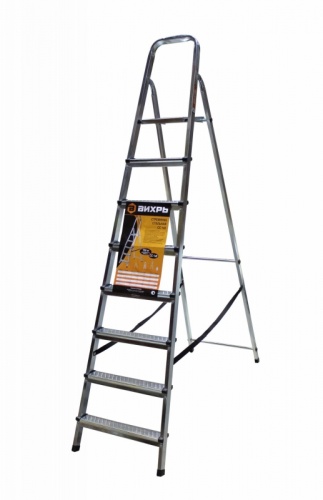 Стремянка алюминиевая СА 1х8 ВИХРЬ | код 73/5/1/13 | ВИХРЬ