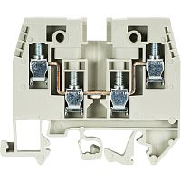 Клемма проходная, 4 точки подключения, тип фиксации провода: винтовой, номинальное сечение: 4 мм кв., 32A, 500V, ширина: 6 мм, цвет: серый, тип монтажа: DIN 35 | код 57.504.5155.0 | Wieland