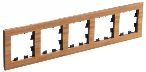 ATLASDESIGN NATURE 5-постовая РАМКА, ДЕРЕВО БАМБУК | код ATN353205 | Systeme Electric