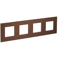 SKANDY Рамка 4-мест. SK-F34Br металл шоколад IEK | код SK-M42-M-K30 | IEK