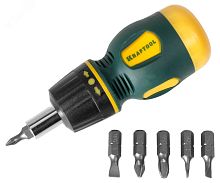 Набор: реверсивная отвертка с битами 6 шт Kompakt-6 | код 26190-H7 | KRAFTOOL