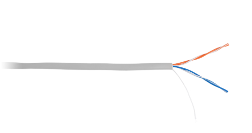 Кабель NETLAN UTP 2 пары, Кат.5, внутренний, PVC, одножильный, 100МГц, м | код _EC-UU002-5-PVC-GY_SL002 | NETLAN