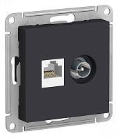 Розетка TV+RJ45 Cat.5 ATLASDESIGN, оконечная, карбон | код. ATN001089 | Schneider Electric