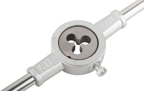 Плашки метрические, легированная сталь Профи 8 шт. М3-М12, плашкодержатель, блистер | код 70803 | FIT фото 5