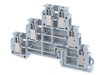 Клемма проходная винтовая 4 мм2, трехуровневая, на 6 подключений, хаки DU3D4-(K) | код 1704030006 | Elmex