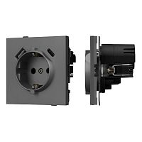 Механизм розетки с USB зарядкой SCT-TENDO-MUAC-SFPL-GR 230В 16А Arlight 054609