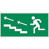 Пиктограмма ПО ЛЕСТНИЦЕ ВВЕРХ ВЛЕВО 180х90мм для аварийно-эвакуационного светильника Compact | код V5-EM04-60.004.040 | Вартон