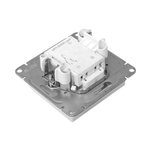 Выключатель карточный Эпика с подсветкой механизм бел. EKF UP1-SWW-card