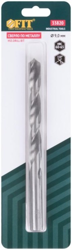 Сверло по металлу HSS полированное в блистере 9.0мм FIT 33820 фото 3