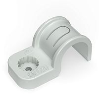 Крепеж-скоба пластиковая односторонняя для прямого монтажа атмосферостойкая серая в п/э d20 мм (50шт/600шт уп/кор) Промрукав | код PR13.0369 | ПРОМРУКАВ