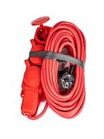 Удлинитель колодка 10м 3 гнезда КГ 3*2.5 мм 16A 250В 4000Вт каучук IP44 красный Россия УБК | код YKsm10m-3g(16A)KG-R | КОСМОС