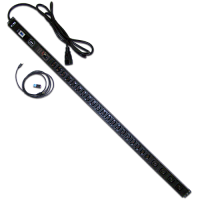 Блок розеток вертикальный, 1-фазный с автоматом, общий мониторинг по RS-485 32A / 250V, 4xC19 + 20xC13, шнур 3.0 м, разъем IEC309 | код TWT-PDVM-4C9-20C3-I9 | TWT