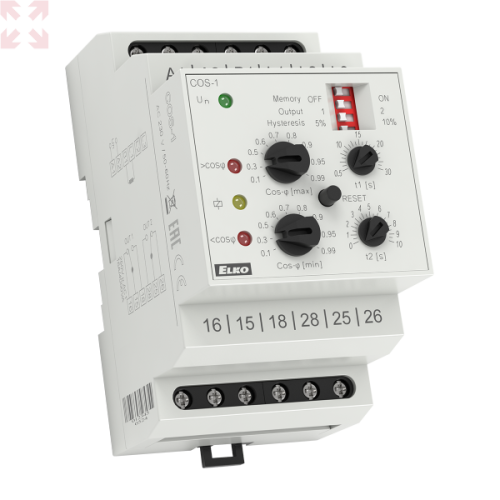 COS-2/400 Реле контроля коэффициента мощности AC 400 V | код 5236 | Elko ep COS-2/400 Реле контроля коэффициента мощности AC 400 V | код 5236 | Elko ep