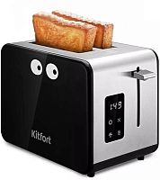 Тостер Kitfort КТ-4094 870Вт черный/серебристый | код 1930353 | KITFORT