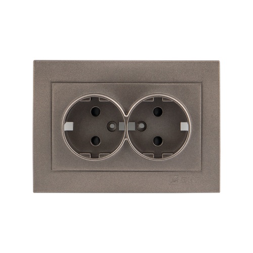 Валенсия лицевая панель розетки 2-местной с/з 16А графит с защ, штор, PROxima | код ESR16-L-128-60 | EKF Валенсия лицевая панель розетки 2-местной с/з 16А графит с защ, штор, PROxima | код ESR16-L-128-60 | EKF