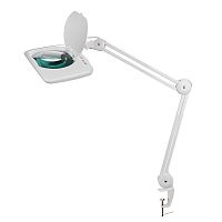 Лупа на струбцине REXANT, квадратная, 5D, с подсветкой 60 SMD LED, сенсорный регулятор яркости, белая | код 31-0513 | REXANT