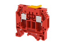 Клеммапроходная винтовая 6 мм2, с размыкателем, на 2 подключения, красная KUDT6(R) | код 1104120002 | Elmex