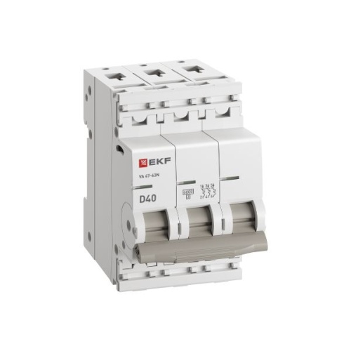 Автоматический выключатель 3P 40А (D) 6кА ВА 47-63N EKF PROxima | код M636340D | EKF фото 3
