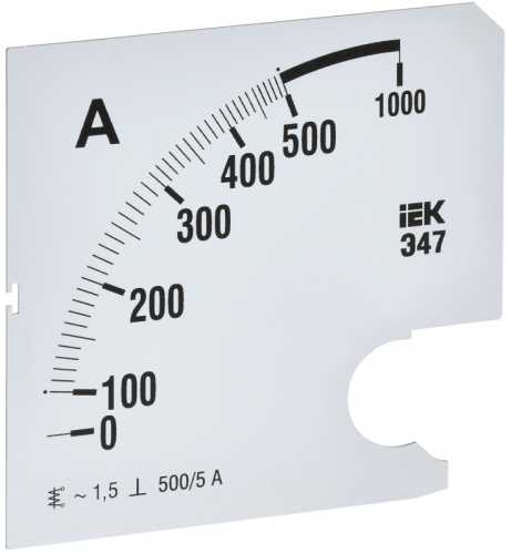 Шкала смен. для амперметра Э47 500/5А-1,5 96х96мм IEK | код IPA20D-SC-0500 | IEK Шкала смен. для амперметра Э47 500/5А-1,5 96х96мм IEK | код IPA20D-SC-0500 | IEK