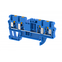 Клемма проходная PUSH-IN 2,5 мм2, на 4 подключения, синяя PQ2.5-2X2-BLUE | код 3102060001 | Elmex