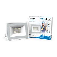 Прожектор светодиодный Elementary 20Вт 1350лм IP65 6500К бел. | Код. 613120320 | Gauss