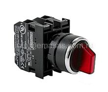 Переключатель с подсветкой неон 2-0-1 без фиксации красный (2НО) | код B131SL32K | EMAS