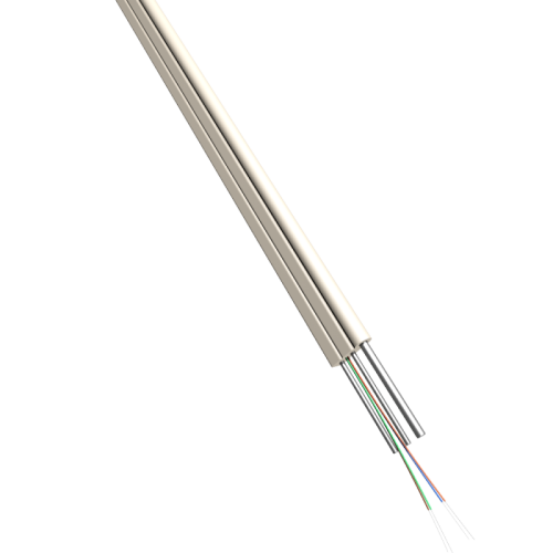 ВО кабель универсальный FTTH Drop с тросом, плоский, steel wire, нг(А)-LS, 4xOS2 Ultra, белый | код TWT-OFC-FUS4-SU-LS-T | TWT