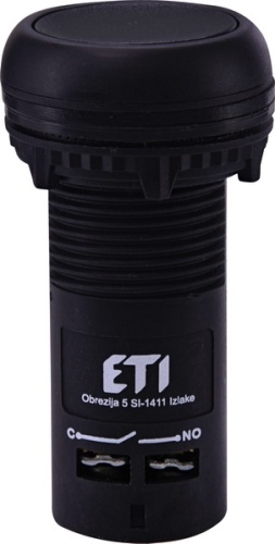 Кнопка монобл. утопл. ECF-10-C (1NO, черная) | код 004771453 | ETI