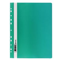 Скоросшиватель пластиковый с перфорацией BRAUBERG, А4, 140/180 мкм, зеленый, 226581 | код 226581 | BRAUBERG