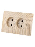 Розетка двойная 2П 10А 250В с защ. шт. сосна Лама TDM | код SQ1815-0312 | TDM
