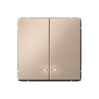 Выключатель 2-кл. ArtGallery (сх. 5а) 10AX с подсветкой механизм песочн. | код GAL001253 | Systeme Electric