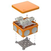Коробка огнестойкая разветвительная для о/п двухкомпонентная 60-0300-FR6.0-4-6-Р Е15-Е60 RAL2004 100х100х50 (14 шт/кор) Промрукав | код 60-0300-FR6.0-4-6-Р | ПРОМРУКАВ