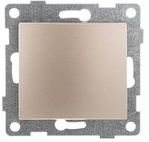 Bravo Выключатель одноклавишный, скрытая установка, 10А, 250В. шампань | код С10В1-027 | GUSI ELECTRIC
