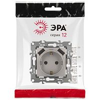 Розетка Серия 12 12-4109-16 , 2P+E 16A-250В, штор. с 2xUSB 5В-3А, титан | код Б0065729 | ЭРА