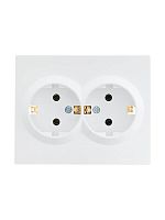 Розетка 2-м СП VESNA с заземл. ПБТ бел.