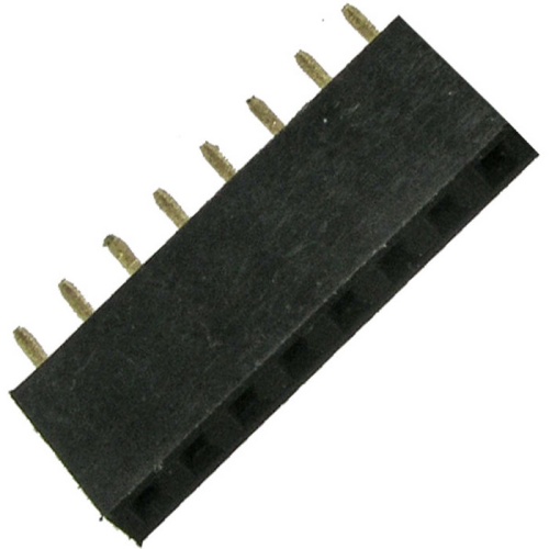 Гнездо для плат 2.54 мм RUICHI PBS-1x08 (PBS-8)шаг 2.54 мм, 8 контактов | код 57775 | Ruichi