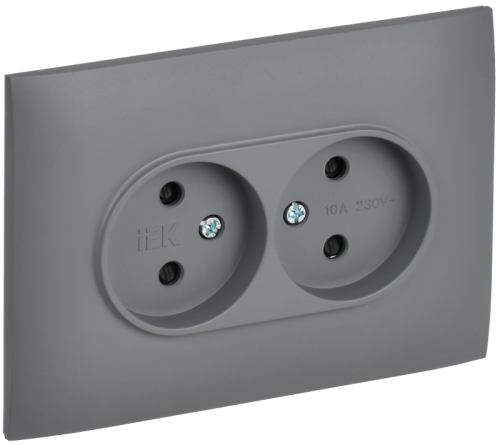 SKANDY Роз. 2-я без з/к с з/ш 10А сб. SK-R09Gr сер. IEK | код SK-R23-10-K03-F | IEK