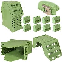 Корпус для РЭА на DIN-рейку RUICHI ТС-2003, крепление 35 мм, АБС пластик, зеленый | код 81048 | Ruichi