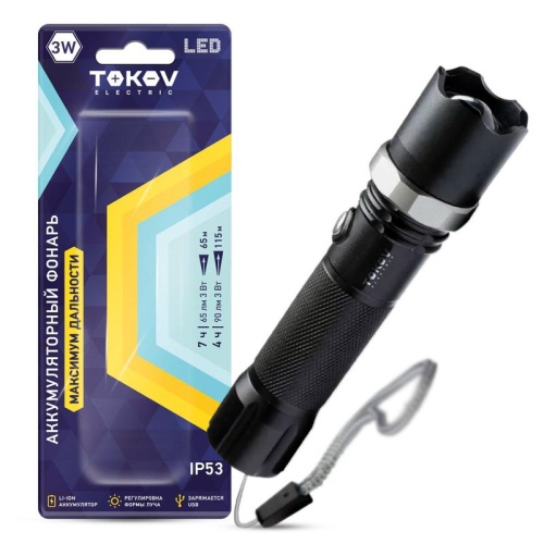 Фонарь аккумуляторный ручной 1200мА.ч анодированный алюм. TOKOV ELECTRIC TKE-RF-A-02 Фонарь аккумуляторный ручной 1200мА.ч анодированный алюм. TOKOV ELECTRIC TKE-RF-A-02