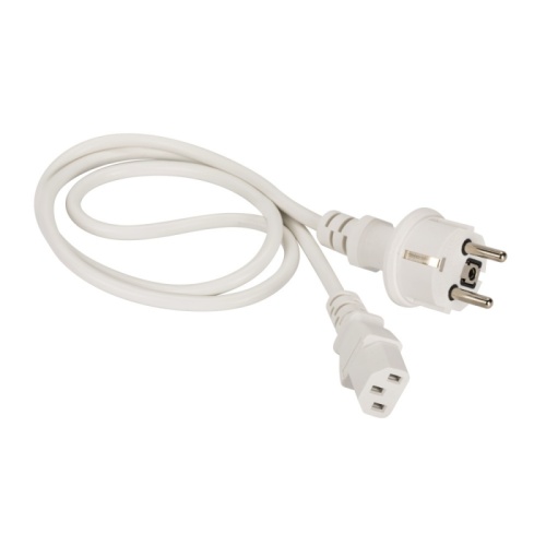 Шнур питания C13-Schuko прямая, 220В, 10А, белый, 5 метров | код LAN-PP13/SH-5.0-WH | LANMASTER