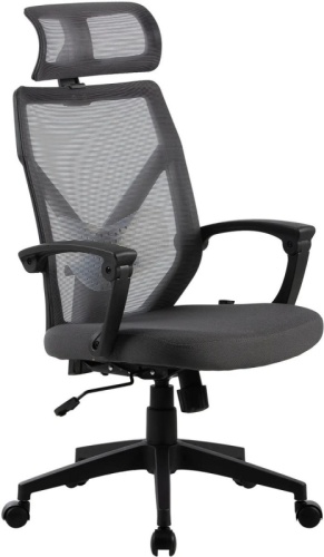 Кресло Cactus CS-MC414-GY черный/серый сетка/ткань с подголов. крестов. пластик пластик черный | код 2003195 | CACTUS