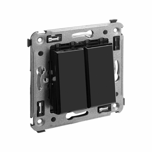 Avanti Кнопка двухклавишная в стену Черный квадрат | код 4402154 | DKC Avanti Кнопка двухклавишная в стену Черный квадрат | код 4402154 | DKC